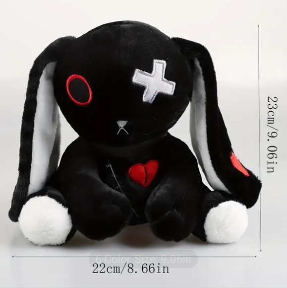 🆕️Plushy Punk Love Bunny Patches Collectable Black & White - Picture 2 of 3